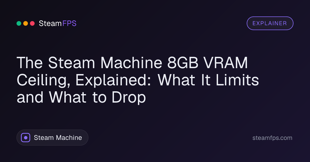 The Steam Machine 8GB VRAM Ceiling, Explained: What It Limits and What to Drop