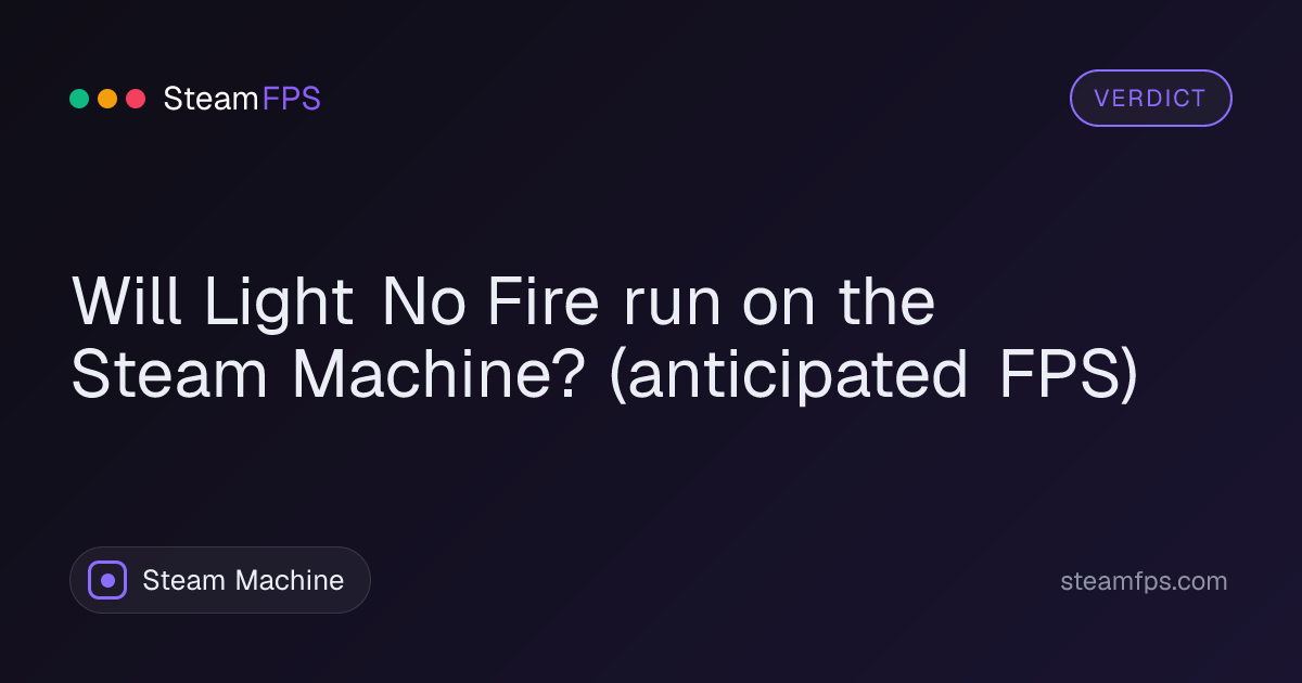 Will Light No Fire run on the Steam Machine? (anticipated FPS)